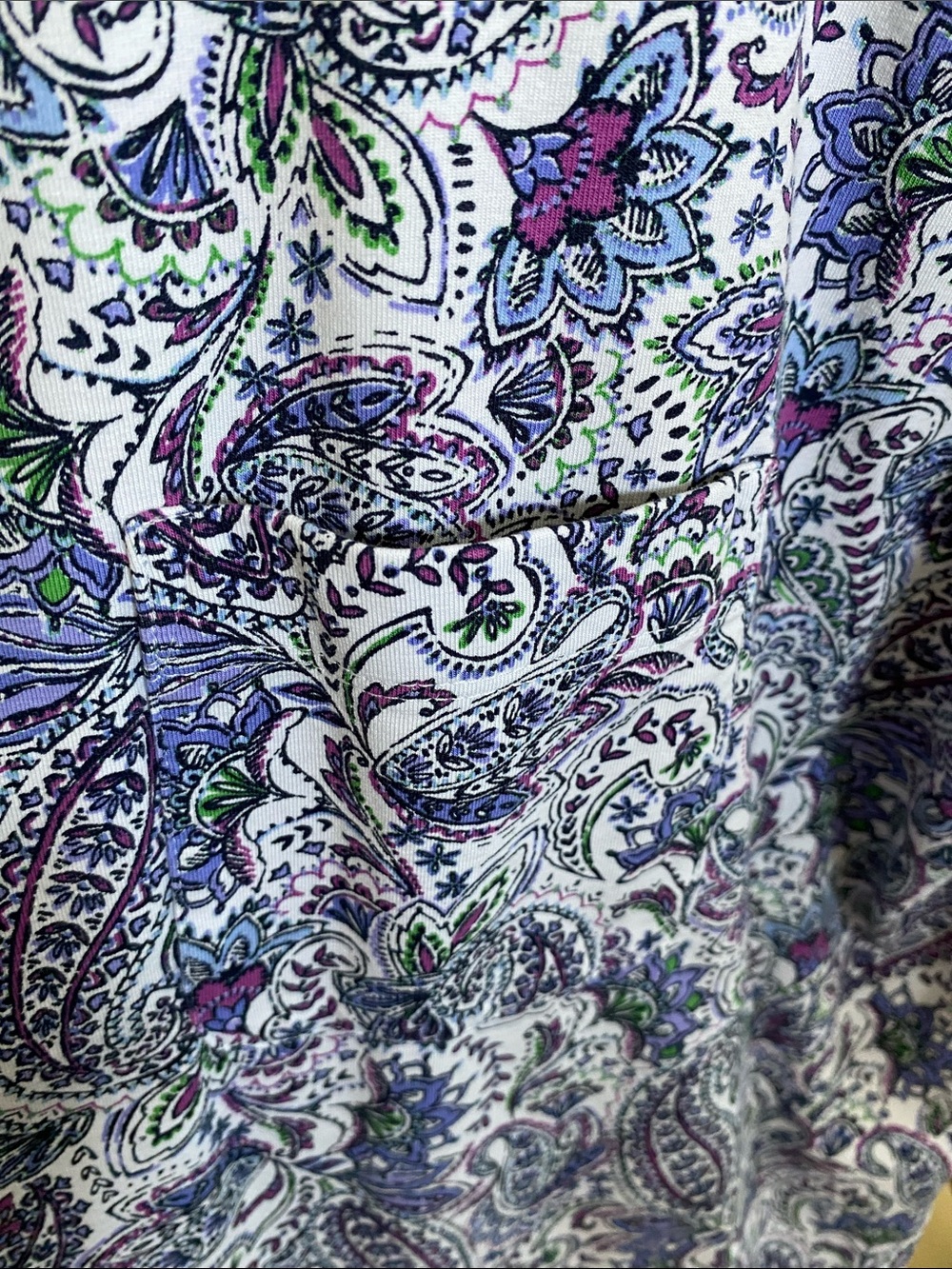 J. Jill Lavender & Navy Paisley Short-Sleeve Tee - Picture 3 of 6